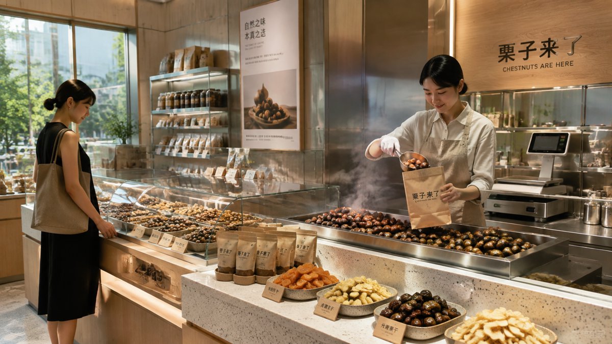 举个栗子入局新鲜零食首店开业 一栗拓店河北 传统炒货加速转型升级