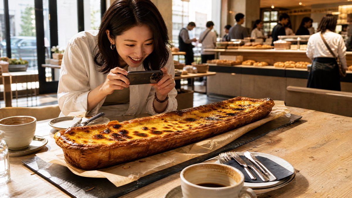 60厘米超长蛋挞走红引排队 传统食品“巨大化”为何频频成为流量爆款